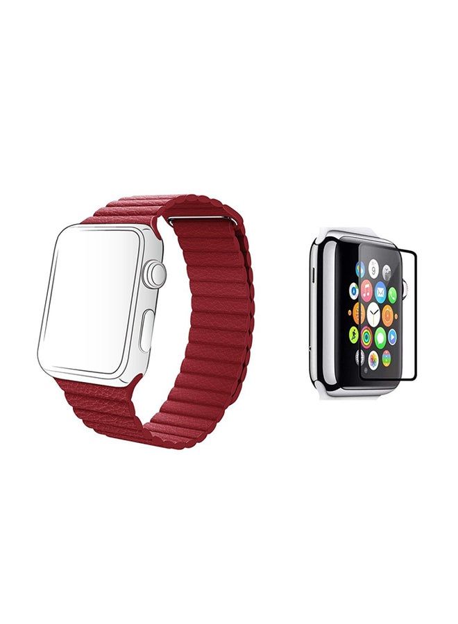 vesus Replacement Wrist Strap For Apple Watch Series 3/4/5 Red