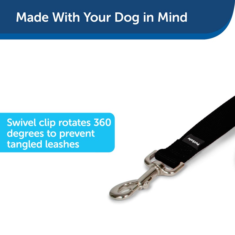 PetSafe Nylon Leash - Chew-Resistant Cat & Dog Behavioral Training Leash - Compatible with Easy-Walk Harness - Traditional-Style Reliable Pet Lead with a Padded Hand Wrap - 3/8" x 6' - Black - Image 2