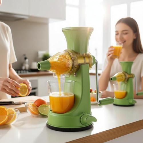 SUPERMOM Vegetable Juicer Machine for Home – Manual Hand Press Fruit & Vegetable Juicer, Portable Non-Electric Juice Extractor, Durable & Easy to Use Juicer for Healthy Fresh Juices (Mix Colour) - Image 4
