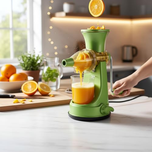 SUPERMOM Vegetable Juicer Machine for Home – Manual Hand Press Fruit & Vegetable Juicer, Portable Non-Electric Juice Extractor, Durable & Easy to Use Juicer for Healthy Fresh Juices (Mix Colour) - Image 3
