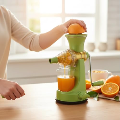SUPERMOM Vegetable Juicer Machine for Home – Manual Hand Press Fruit & Vegetable Juicer, Portable Non-Electric Juice Extractor, Durable & Easy to Use Juicer for Healthy Fresh Juices (Mix Colour) - Image 5