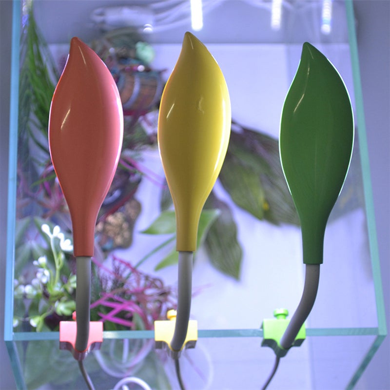 ضوء حوض السمكة صغير مصباح LED مقفل لحوض السمكة - مصباح LED على شكل ورقة موصل USB لحوض السمكة ألوان إضاءة بيضاء وزرقاء - Image 5