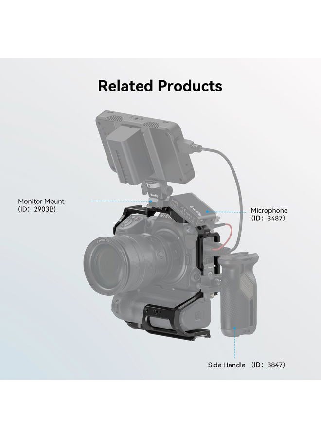 SMALLRIG Cage for Nikon Z 8 with MB-N12 Battery Grip, Supporting Quick Switch Between Horizontal and Vertical Shooting, with Quick Release Plate for Arca Tripods and Gimbals for DJI Series - 3982 - Image 5