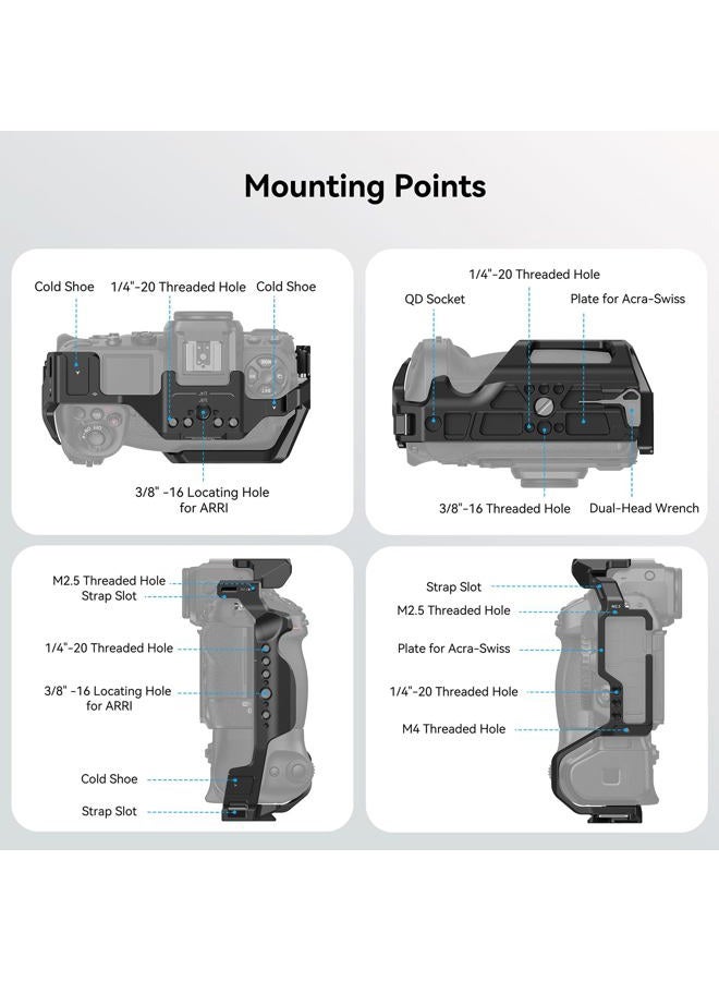 SMALLRIG Cage for Nikon Z 8 with MB-N12 Battery Grip, Supporting Quick Switch Between Horizontal and Vertical Shooting, with Quick Release Plate for Arca Tripods and Gimbals for DJI Series - 3982 - Image 3