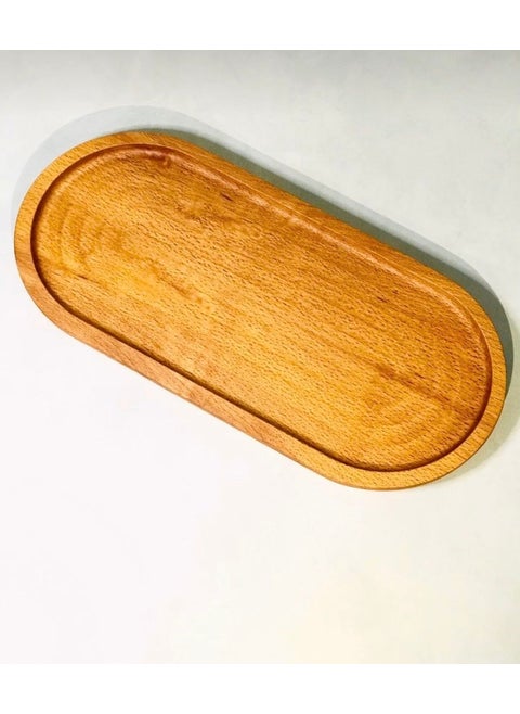 Single Wooden Serving Bowl Breakfast & Coffee & Snack and Fruit Presentation Plate