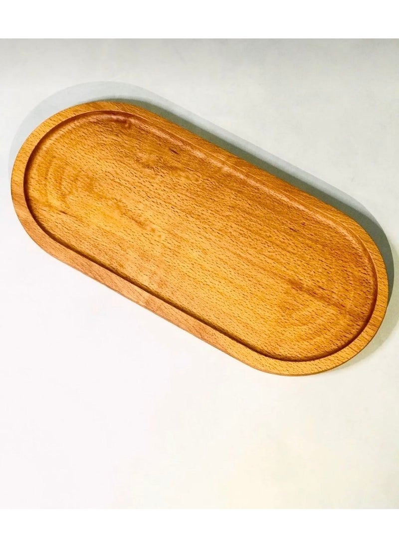 Elite Home Studio Single Wooden Serving Bowl Breakfast & Coffee & Snack and Fruit Presentation Plate  - Image 1