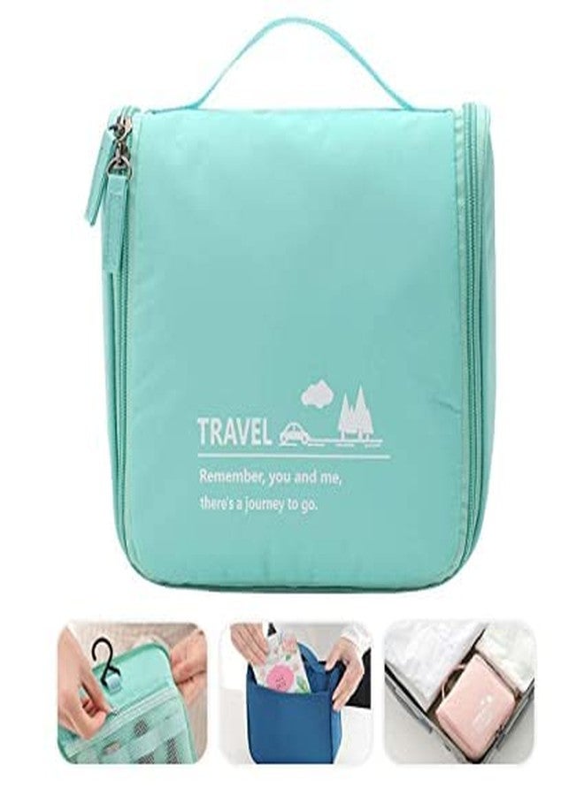 Flywind Hanging Toiletry Bag,Cosmetic Travel Bag with Hook & Elastic Band Compact Multifunction Cosmetic Organizer Beauty Pouch Makeup Vanity Box (Green) - Image 3