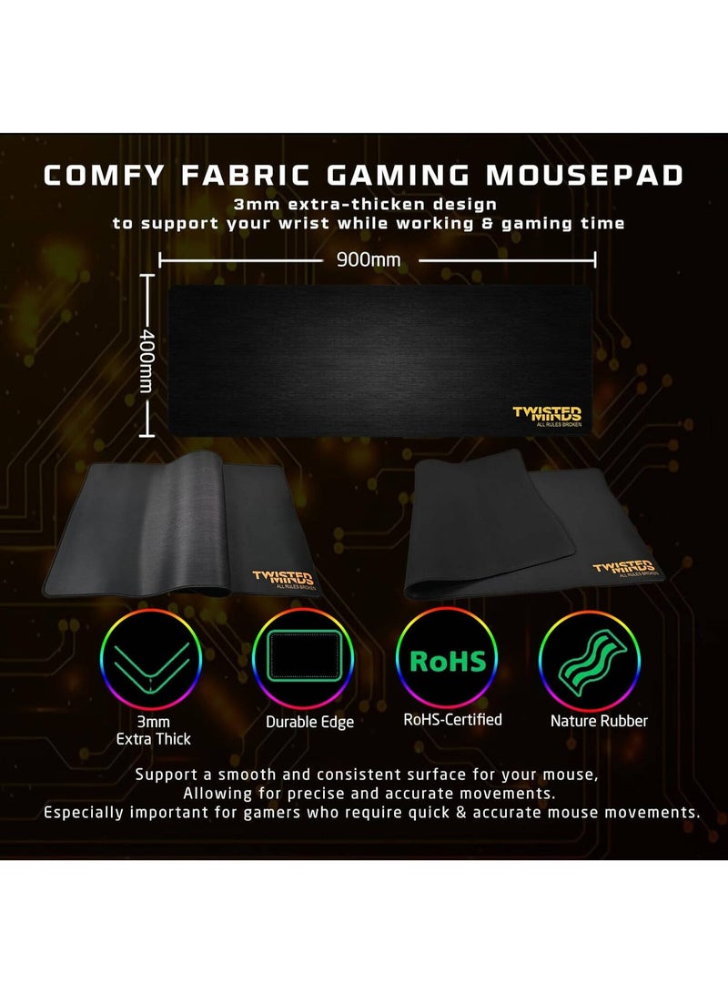 Twisted Minds TM-HORIZON-X 4-in-1 Gaming Combo, 87 Keys Wired Mechanical Keyboard, Adjustable DPI Mouse, 50mm Driver Steady-Light Headset, Rubber + Fabric Material Mouse Pad, Black | TM-HORIZON-X - Image 2