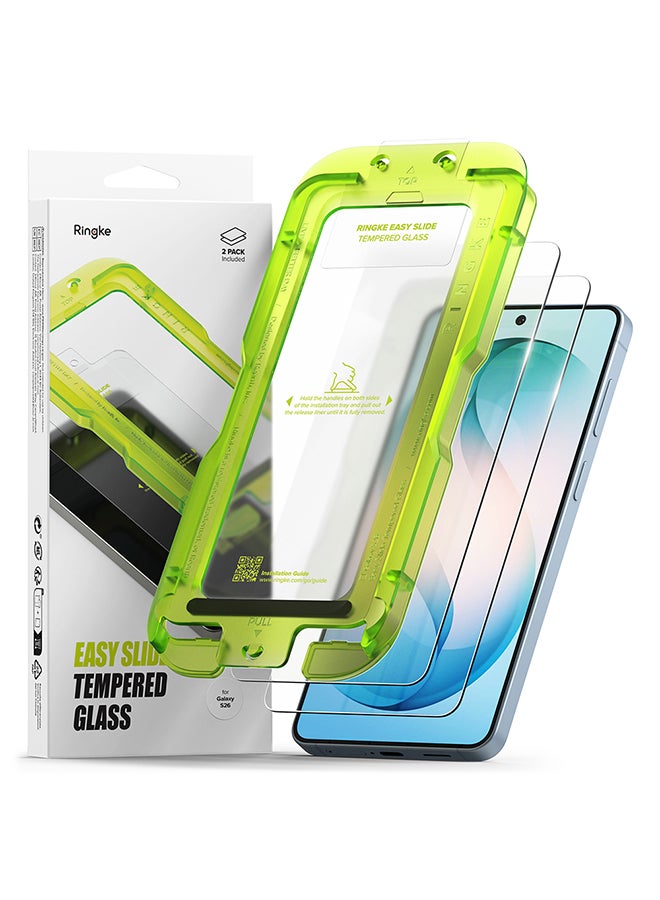 Ringke Tempered Glass [Easy Slide] for Samsung Galaxy S26 Screen Protector , Case Friendly Shatterproof Premium 9H Hardness, Anti-Scratch , Easy to Install - 2 Pack clear - Image 1