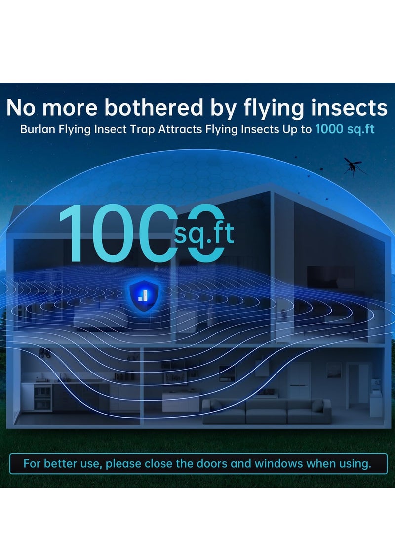 Generic Indoor household: Plug in mosquito exterminator with 9W night UV lamp, 2 devices 10 sticky glue plate refills, suitable for indoor flying insect traps  - Image 2