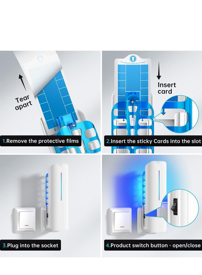 Generic Indoor household: Plug in mosquito exterminator with 9W night UV lamp, 2 devices 10 sticky glue plate refills, suitable for indoor flying insect traps  - Image 3
