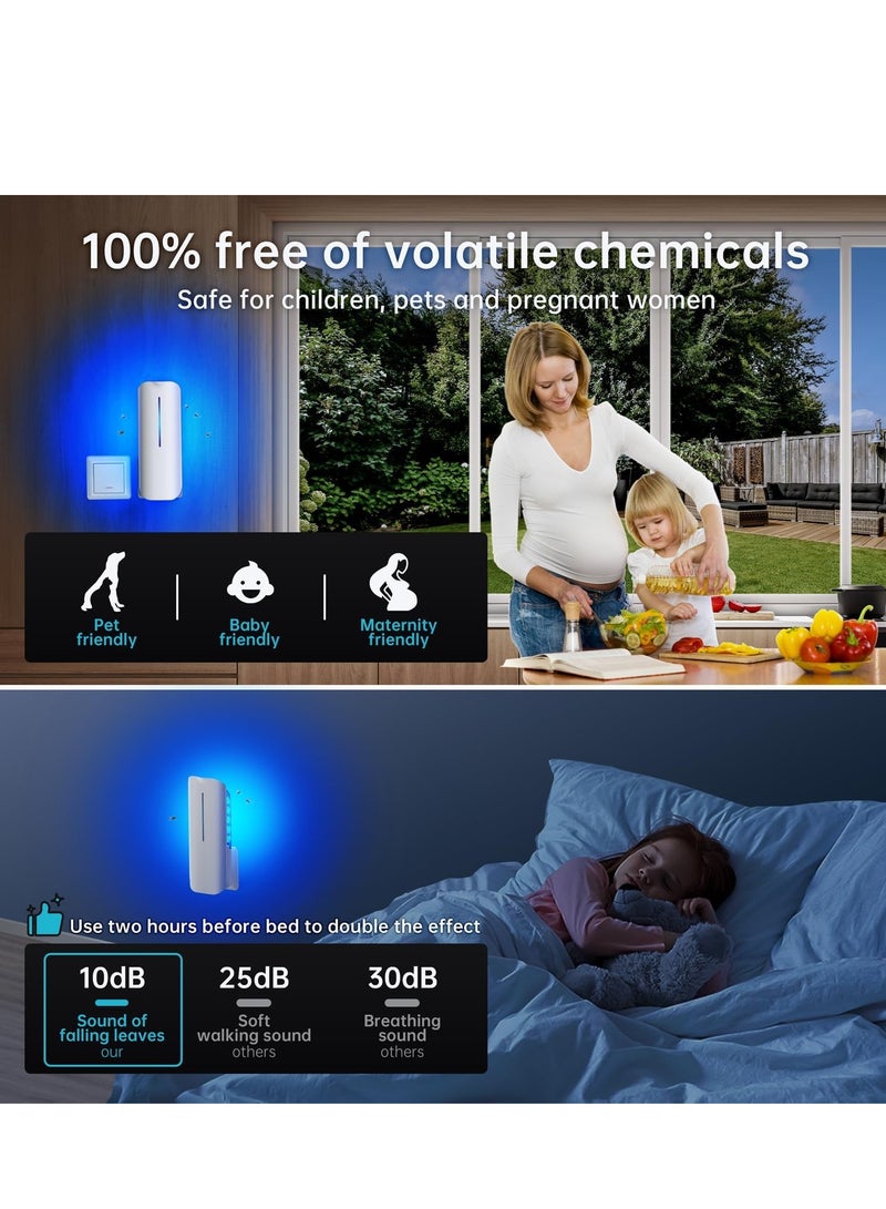 Generic Indoor household: Plug in mosquito exterminator with 9W night UV lamp, 2 devices 10 sticky glue plate refills, suitable for indoor flying insect traps  - Image 5
