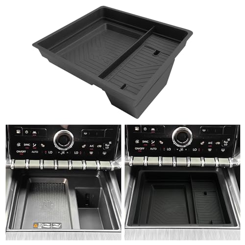 WEIPIN for 2Pcs Center Console Organizer Tray ABS Materials& TPE Wirless Mats Storage Box Compatible with 2024-2026 GMC Acadia (Elevation/AT4) - Only Compatible with Console Without Cover - Image 1