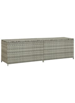 vidaxl vidaXL Garden Storage Box Poly Rattan 200x50x60 cm Grey  - Image 1