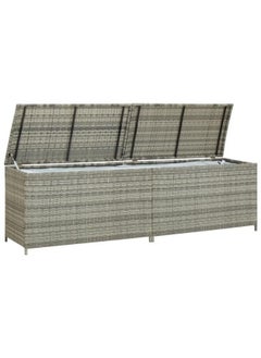 vidaxl vidaXL Garden Storage Box Poly Rattan 200x50x60 cm Grey  - Image 2