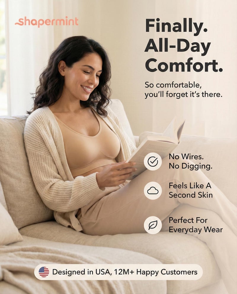 SHAPERMINT Wireless Bras for Women No Underwire â€“ Small to Plus Size Bralettes with Support and Natural Lift - Image 2