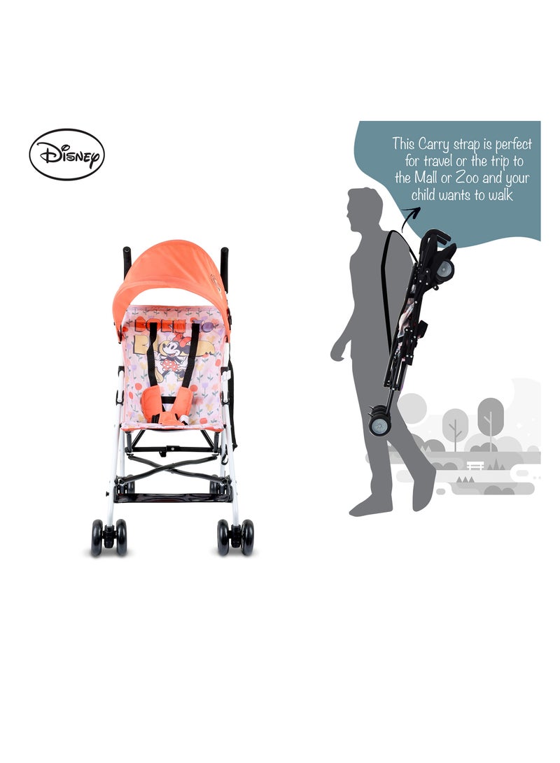 Nurtur Disney Minnie Mouse Lightweight Stroller – Compact Fold, Sun Canopy, Shoulder Strap, Airflow Design, Portable Buggy for Toddlers 6-36 Months, Easy Fold, - Multi - Image 3