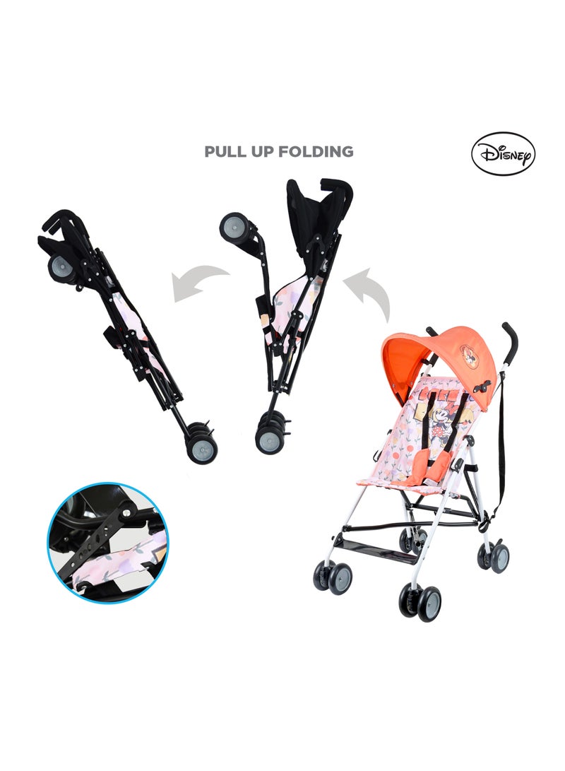 Nurtur Disney Minnie Mouse Lightweight Stroller – Compact Fold, Sun Canopy, Shoulder Strap, Airflow Design, Portable Buggy for Toddlers 6-36 Months, Easy Fold, - Multi - Image 4