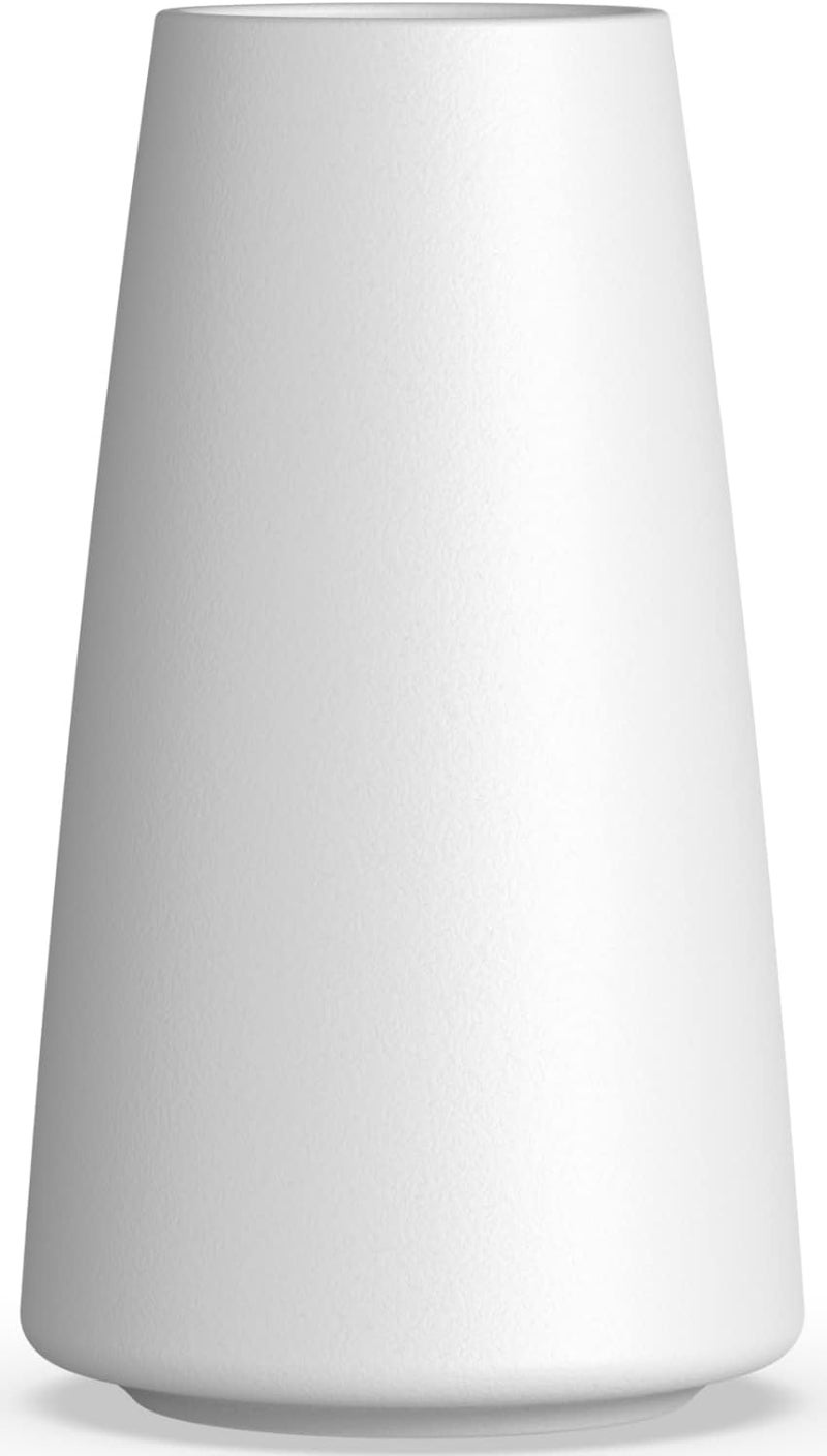 DECORPIA 12 Inch Tall Premium Quality Ceramic Vase | Flower Vase for Home Decor | Farmhouse Decor  Desk Decor  Modern Decor  Aesthetic Room Decor  White Vase for Bohemian Decor  Pampas Vase  White - Image 1