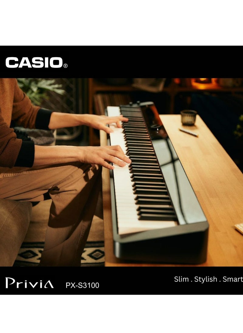 CASIO Privia PX-S3100 Digital Piano, Black, 88 Keys  - Image 1