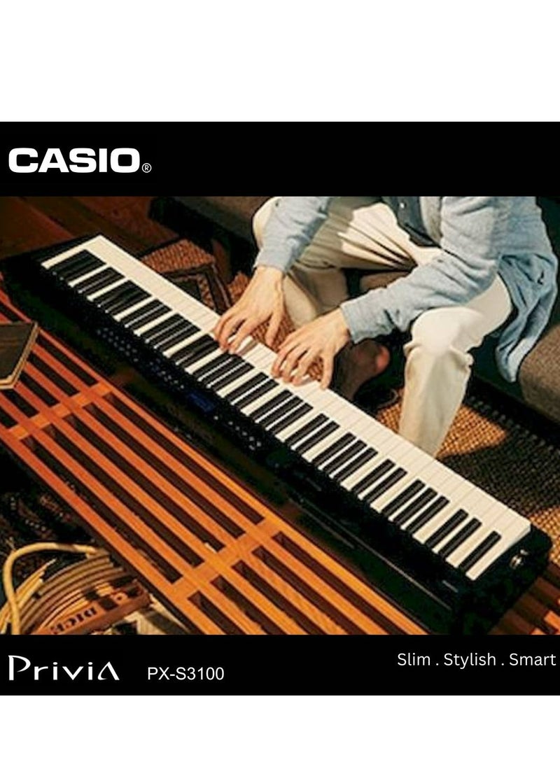 CASIO Privia PX-S3100 Digital Piano, Black, 88 Keys  - Image 2