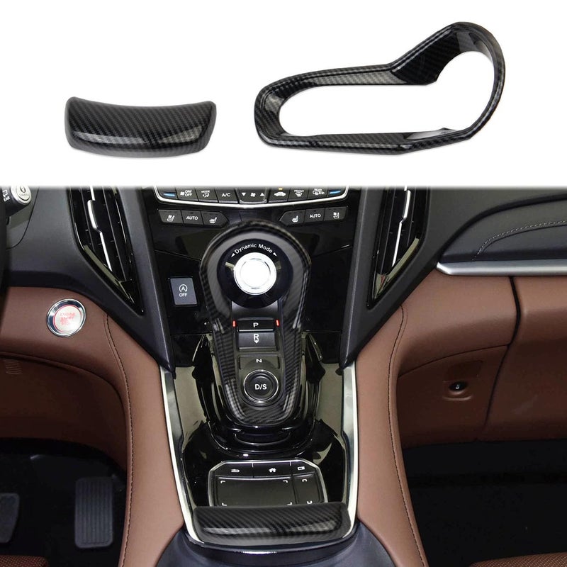 crosselec Carbon Fiber Style Center Console Gear Shift Button Panel Cover Trim Accessories for 2019-2025 Acura RDX - Image 1