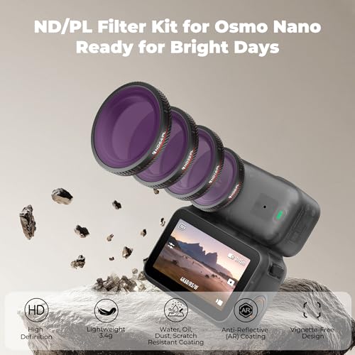 Freewell Bright Day Filter Kit for DJI Osmo Nano ND8PL ND16PL ND32PL ND64PL Filters - Image 3