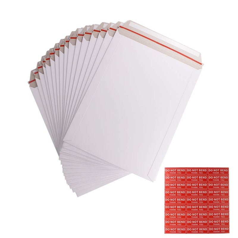 zmybcpack 50 Pack 9X12 inch Self Seal Photo Document Mailers Stay Flat White Cardboard Envelopes White Photography Mailersfor CD, Photos, Document - Image 1