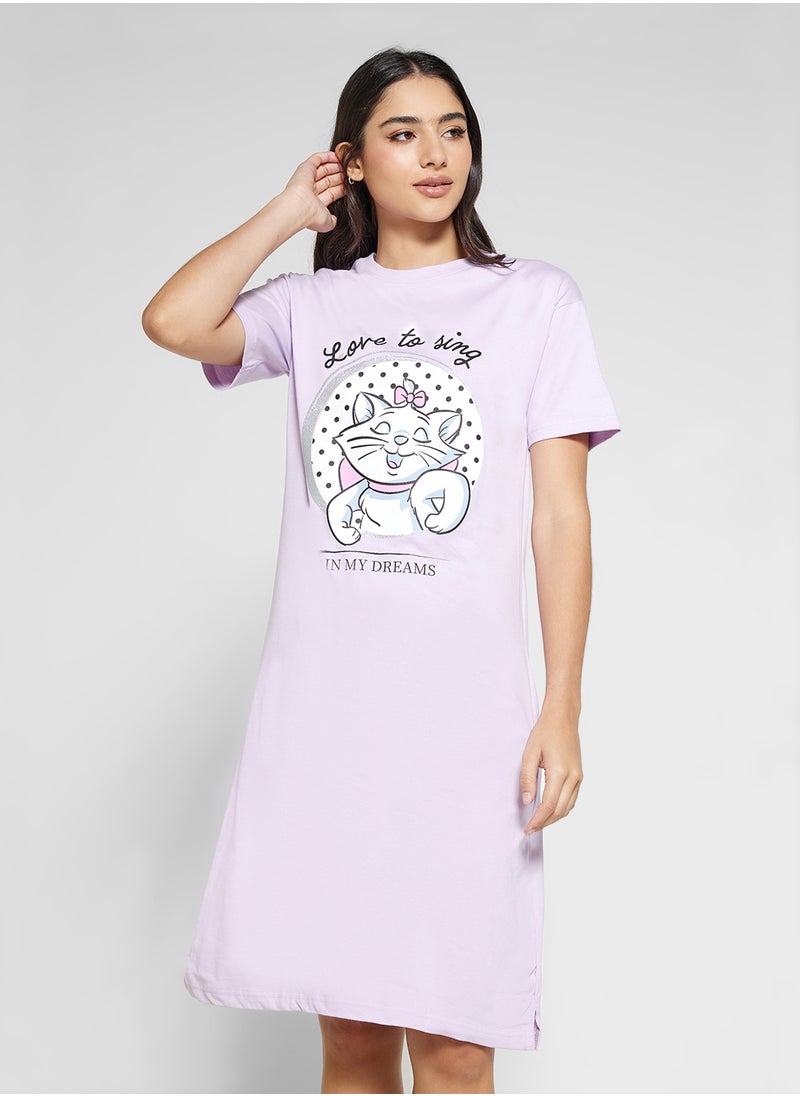 Disney - Marie Graphic Print Night Dress - Image 1
