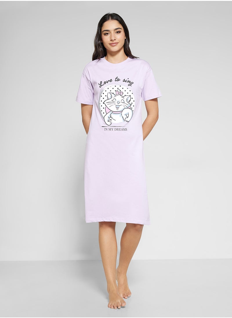 Disney - Marie Graphic Print Night Dress - Image 1