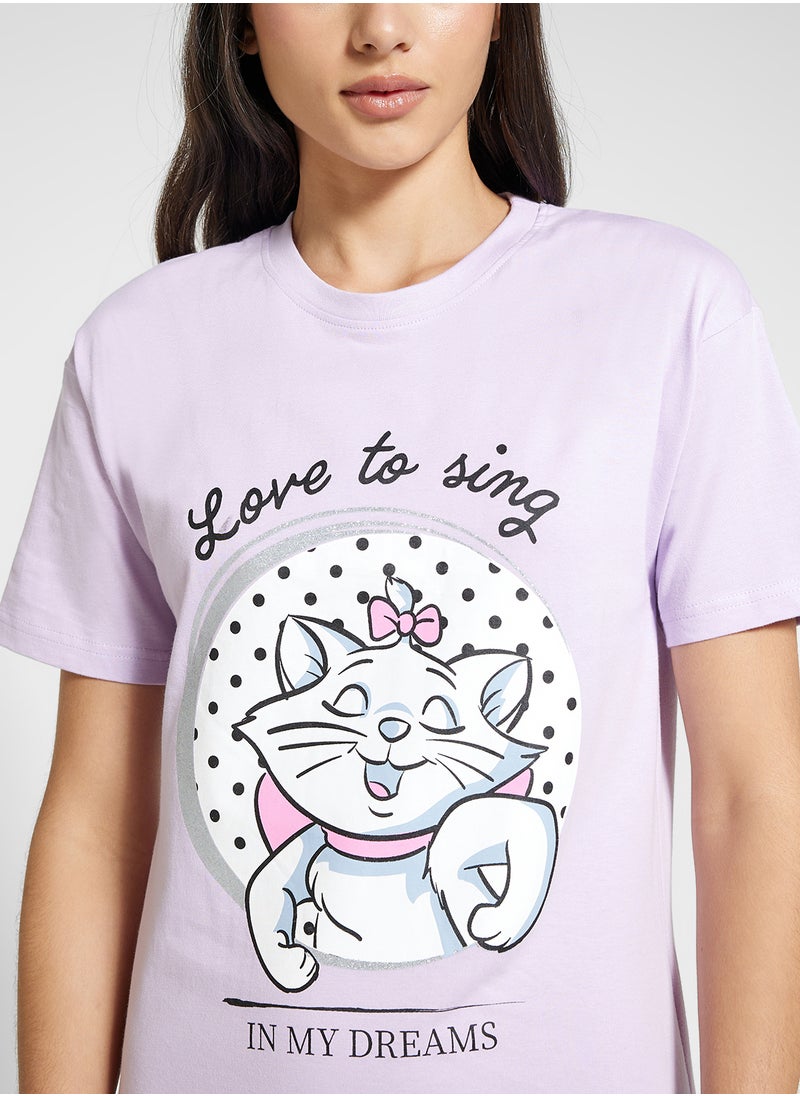 Disney - Marie Graphic Print Night Dress - Image 1