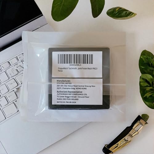 ShoppeWatch ساعة جيب للرجال من شوب ووتش مع سلسلة | ساعة جيب عتيقة يدوية التعبئة | حركة ميكانيكية كلاسيكية | إكسسوار زي ستيمبانك من عشرينيات القرن الماضي PW221 - Image 4