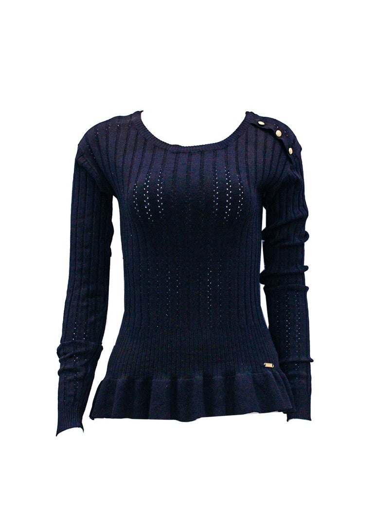 GUESS Guess Women Long Sleeve Black Pullover - Medium  - Image 3