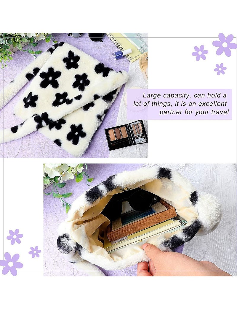 Excefore Plush Shoulder Bag, Fluffy Bags, Women Ladies Tote Bag, Fluffy Shoulder Bag, White Furry Purse Handbag for Autumn and Winter - Image 4