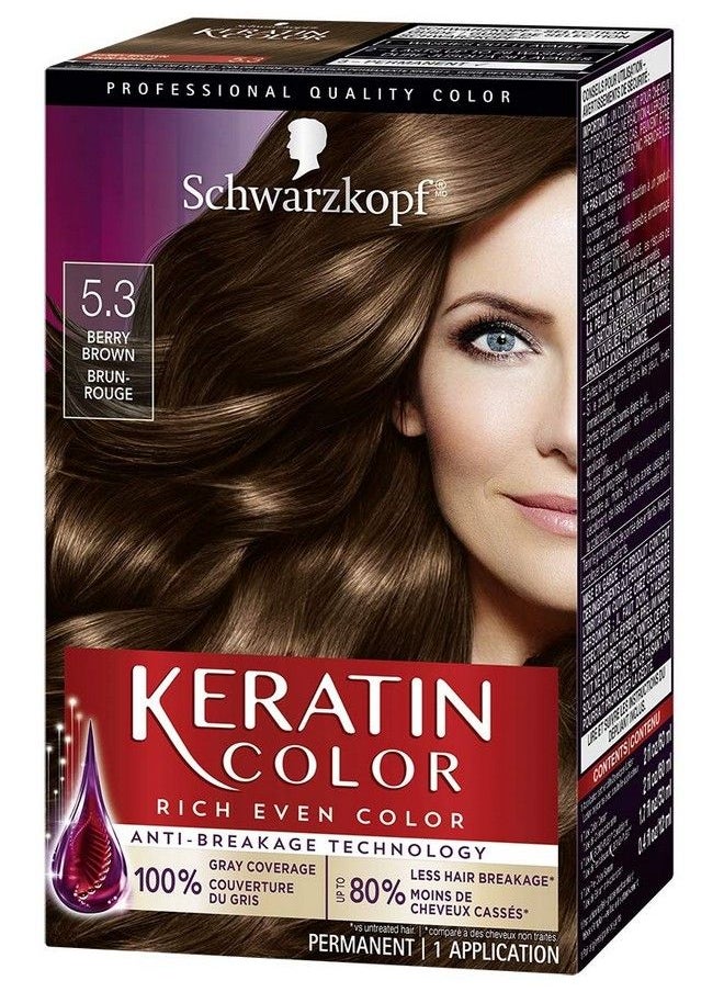 Schwarzkopf - Keratin Color Permanent Hair Color Cream 5.3 Berry Brown - Image 1