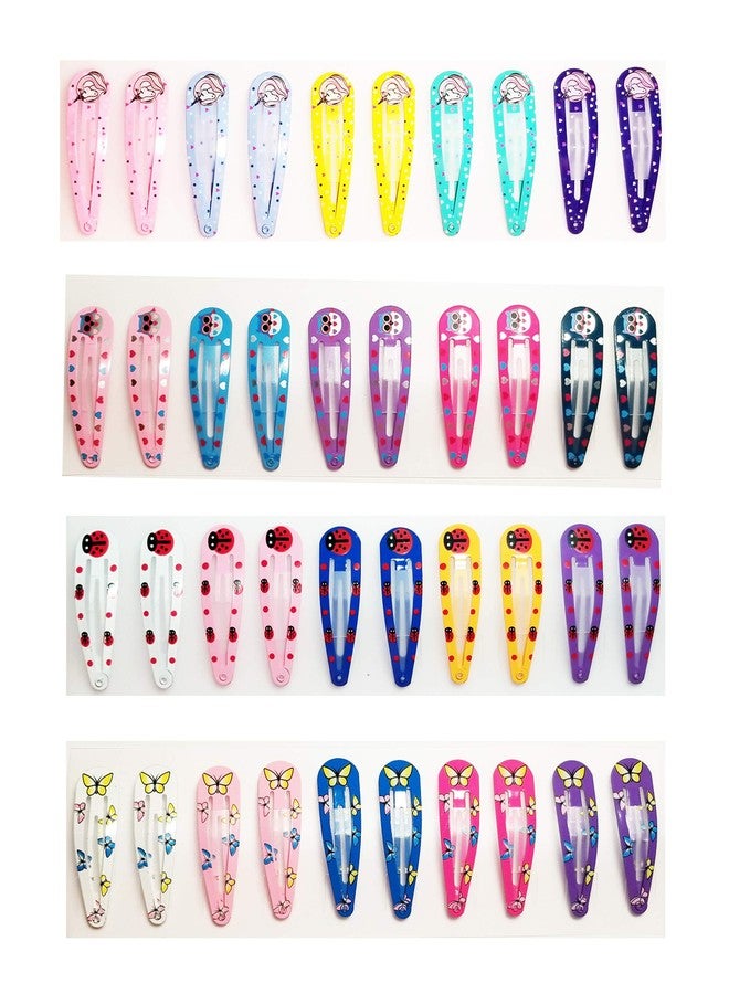 كيو-يو مشابك شعر معدنية على شكل فيونكة دوارة، إكسسوارات تجميل. … … (40 قطعة من مشابك الشعر المعدنية غير القابلة للانزلاق، مقاس 2 بوصة، بتصميمات يونيكورن/بومة/فراشة/دعسوقة) - Image 1