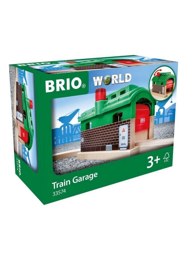 BRIO World 33574 - Train Garage - 1 Piece Wooden Toy Train Accessory for Kids Age 3 and Up - Image 1