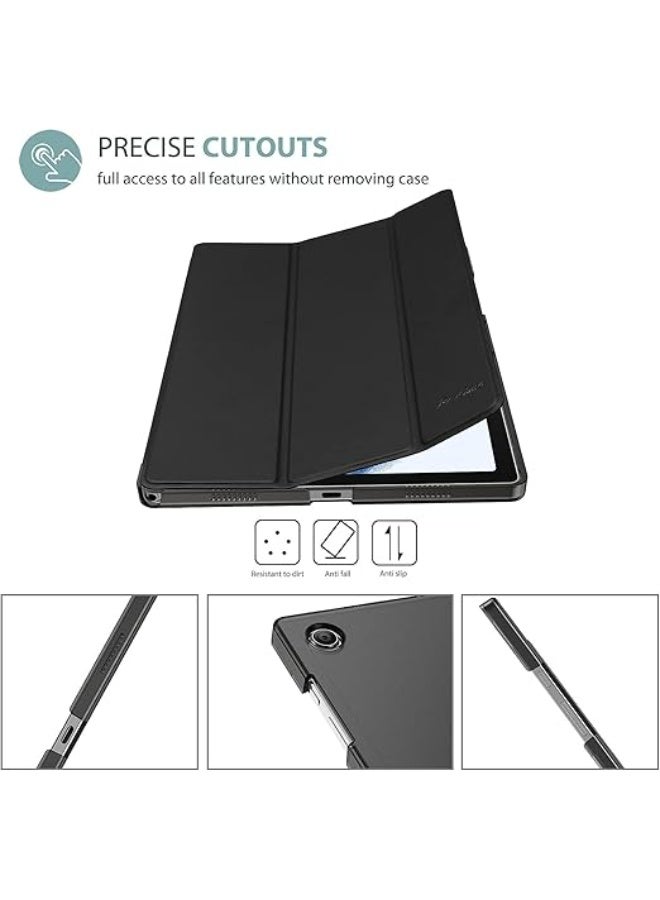 Compatible with Case for Galaxy Tab A8 10.5 Inch (SM-X200/X205) 2022 Triple Fold Protective Case Ultra Thin Cover with Translucent Frosted Back Cover - Black - Image 5