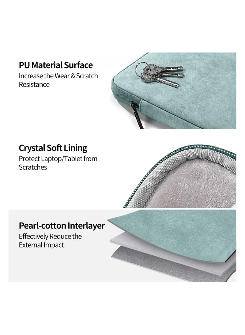 Excefore Laptop Sleeve Compatible with MacBook Air/Pro, 12-13.3 inch Notebook, Compatible with MacBook Pro 14 2023 A2779 M2 A2442 M1 A2681 A2337 /Pro 13 A2338, PU Material Bag with Small Case, Green - Image 5