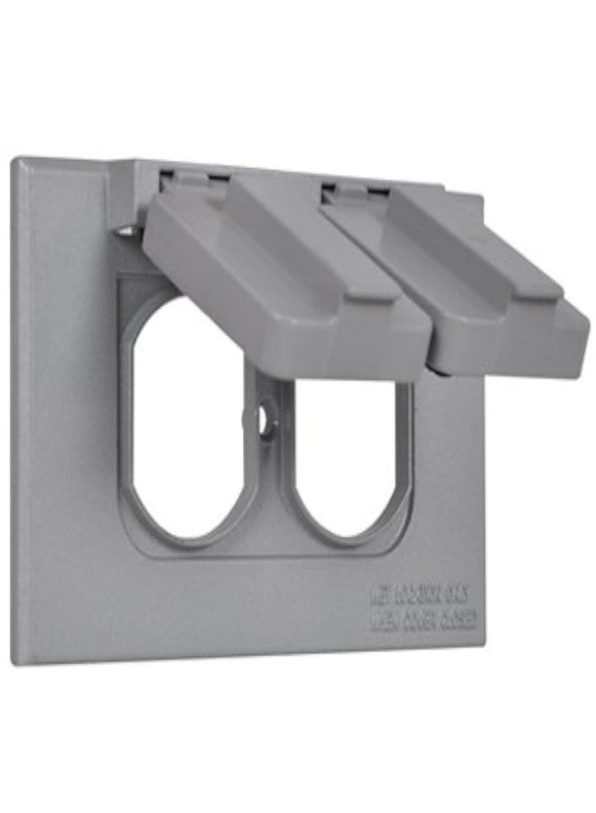 Sealproof 1-Gang Duplex Horizontal Weatherproof Outlet Cover, Single Gang Duplex Electrical Power Receptacle Protector, UL Listed