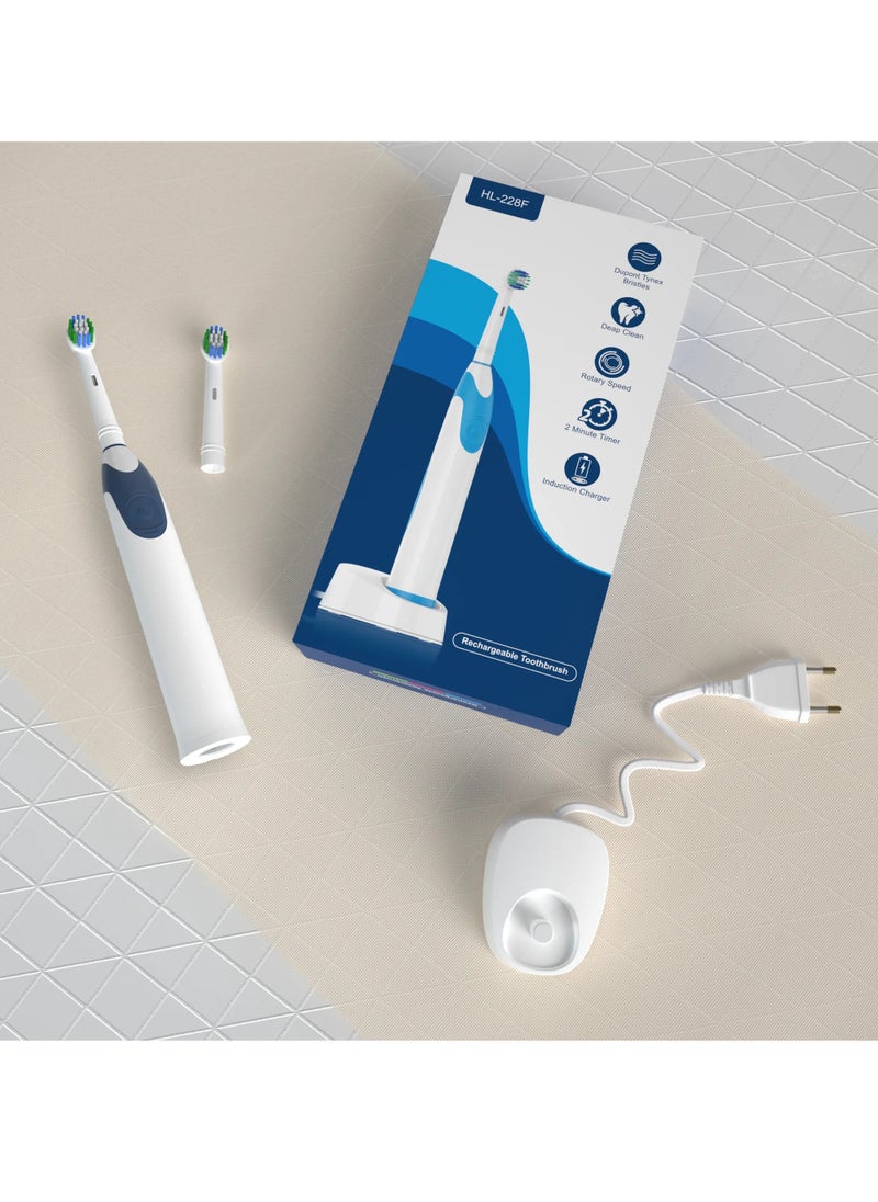Spectrum - Rotating Adult Electric Toothbrush with 2 Brush Heads 3 Modes Rechargeable Toothbrush 30-Day Battery Life | IPX7 Waterproof, 1 USB Charger with Charger Block - Image 1