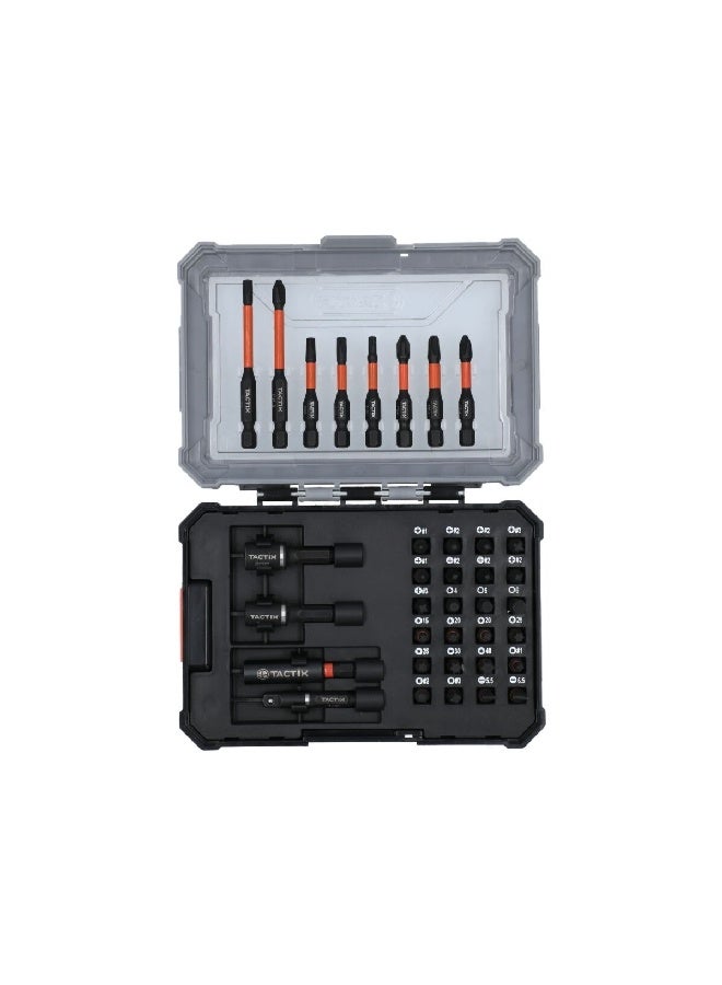 Tactix 36-Piece Heavy Duty Break-Resistant Impact Bit Set with Storage Case Black and Orange 455836P - Image 2