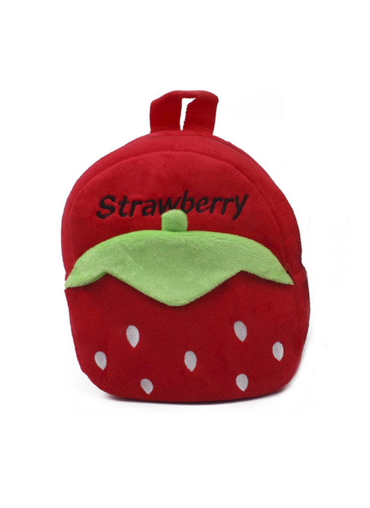 Generic Cute Baby Childrens Plush Schoolbag Backpack Kindergarten Early Education Schoolbag Korean Doll Cartoon AnimationStrawberry Red Strawberry Red 