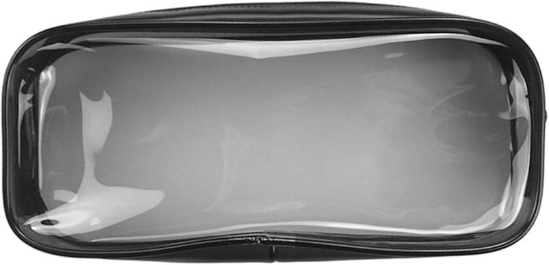 Black PVC Clear Window Pencil Case Waterproof Planner for School Office Supplies - Image 1