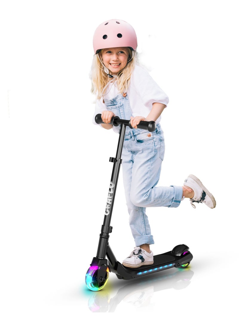 GRAFLO 2 Wheels Electric Scooter for Kids, 60W Motor, 21.6V Lithium Battery, 8KM/H Max Speed, Light-up Wheels, Height-Adjustable Handlebar, Kids Scooter with Flash Wheel & Deck Lights. - Image 1