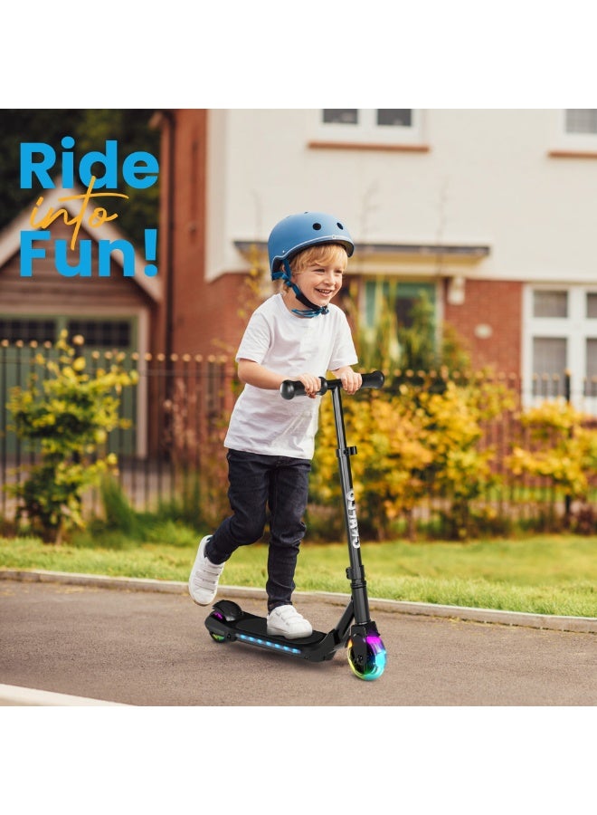 GRAFLO 2 Wheels Electric Scooter for Kids, 60W Motor, 21.6V Lithium Battery, 8KM/H Max Speed, Light-up Wheels, Height-Adjustable Handlebar, Kids Scooter with Flash Wheel & Deck Lights. - Image 5