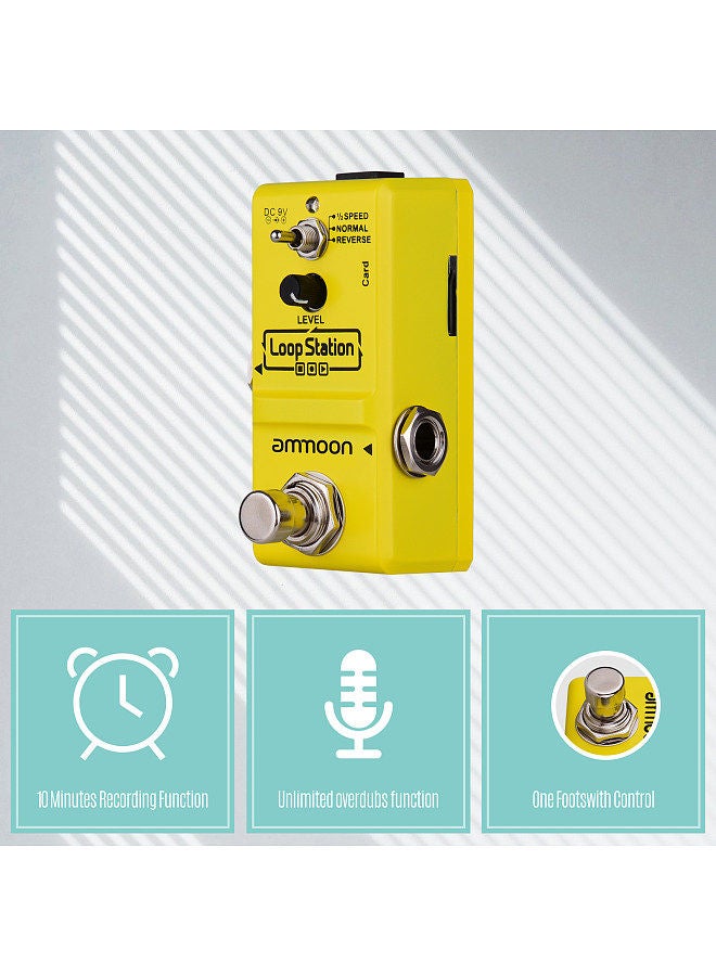 Generic Loop Station Mini Guitar Looper Effect Pedal 10 Minutes Recording Time 3 Working Modes True Bypass Full Metal Shell with 1GB Memory Card  - Image 4