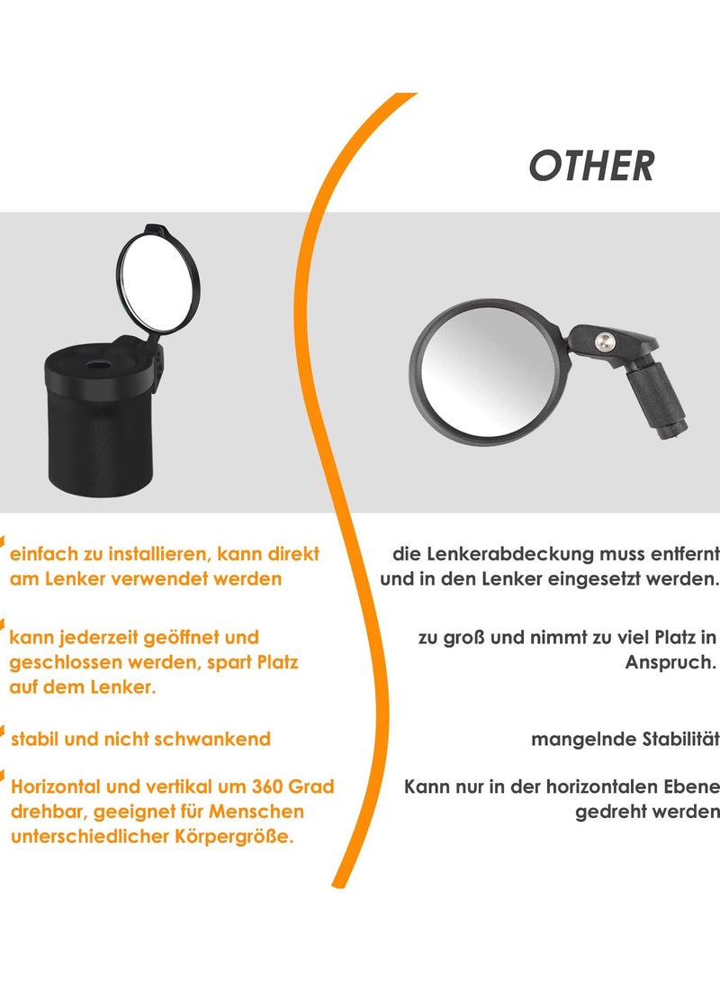 SOLARAE Bicycle Mirror for Handlebars, Foldable Road bike mirror for Handlebars, Cycle Rear View Mirror, Universal 360Â° Rotating Mini Handlebar mirror, Cycle Rear View Mirror for Road Bikes - Image 5