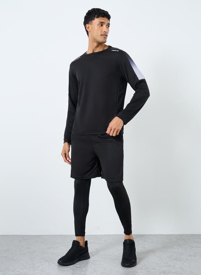 ستايلي اكتيف طقم ستايلي  قطع - تي شيرت بطبعة عاكسة وشورت وبنطلون رياضي - Image 2