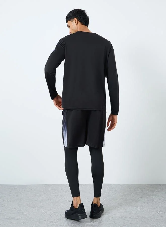 Styli Active Pack of 3 - Reflective Print T-Shirt, Shorts and Track Pants